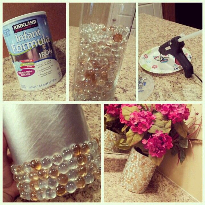 Crafts With Baby Formula Cans
 Baby formula Vase Super easy super cheap