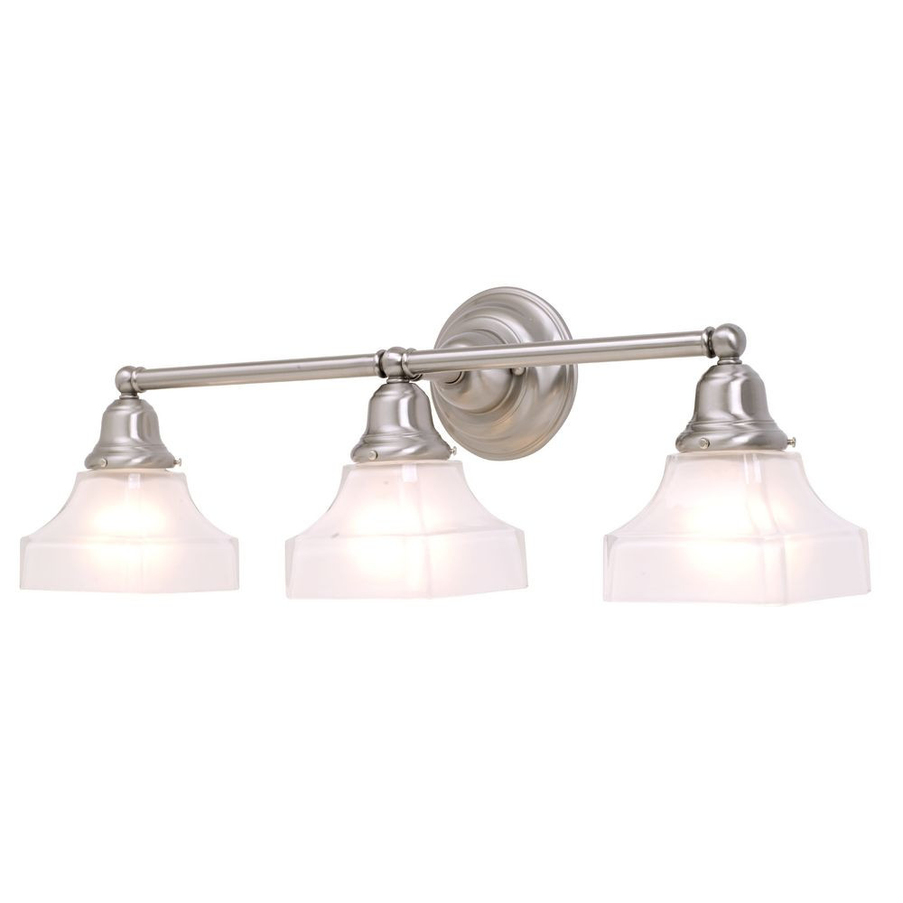 Craftsman Bathroom Lighting
 Craftsman Style 3 Light Vanity Light Satin Nickel with