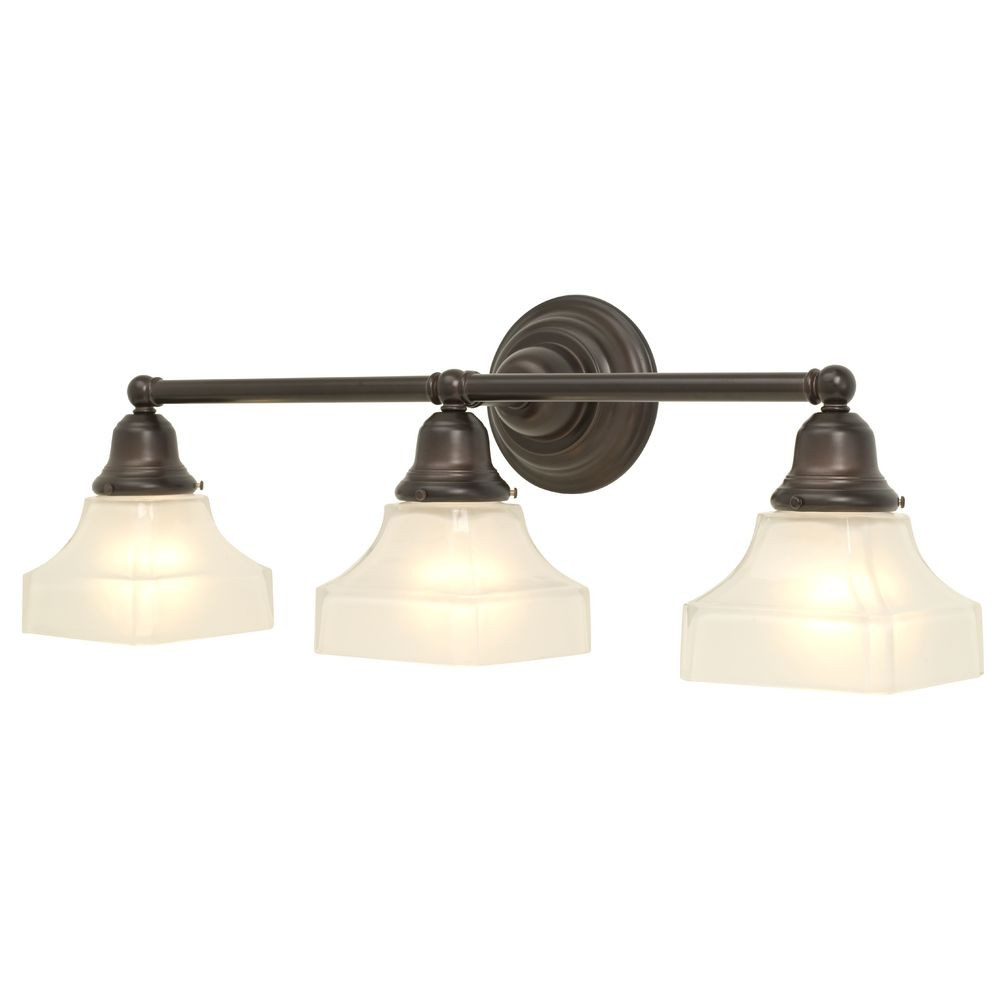 Craftsman Bathroom Lighting
 Craftsman Style 3 Light Bathroom Light Bronze with Square