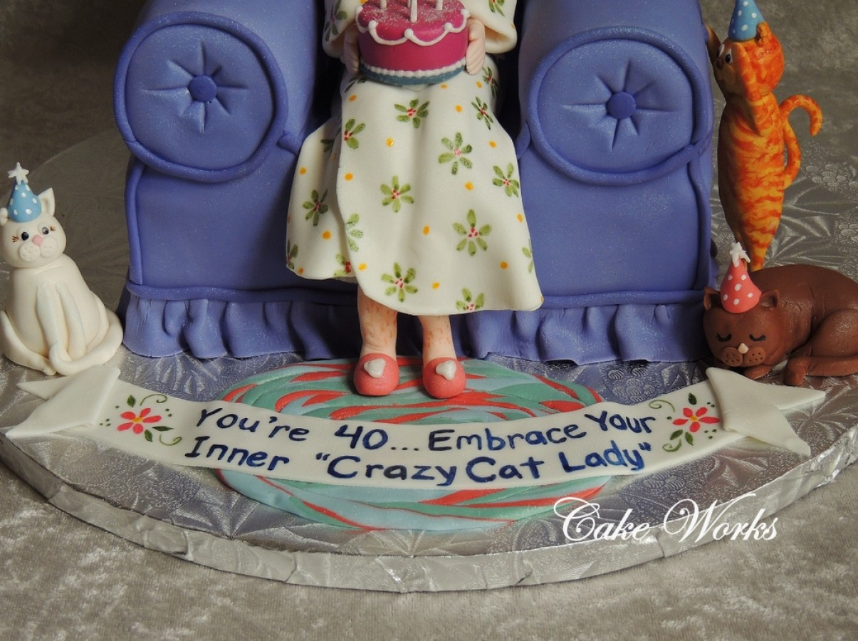 Crazy Cat Lady Birthday Cake
 40Th Birthday "crazy Cat Lady" CakeCentral