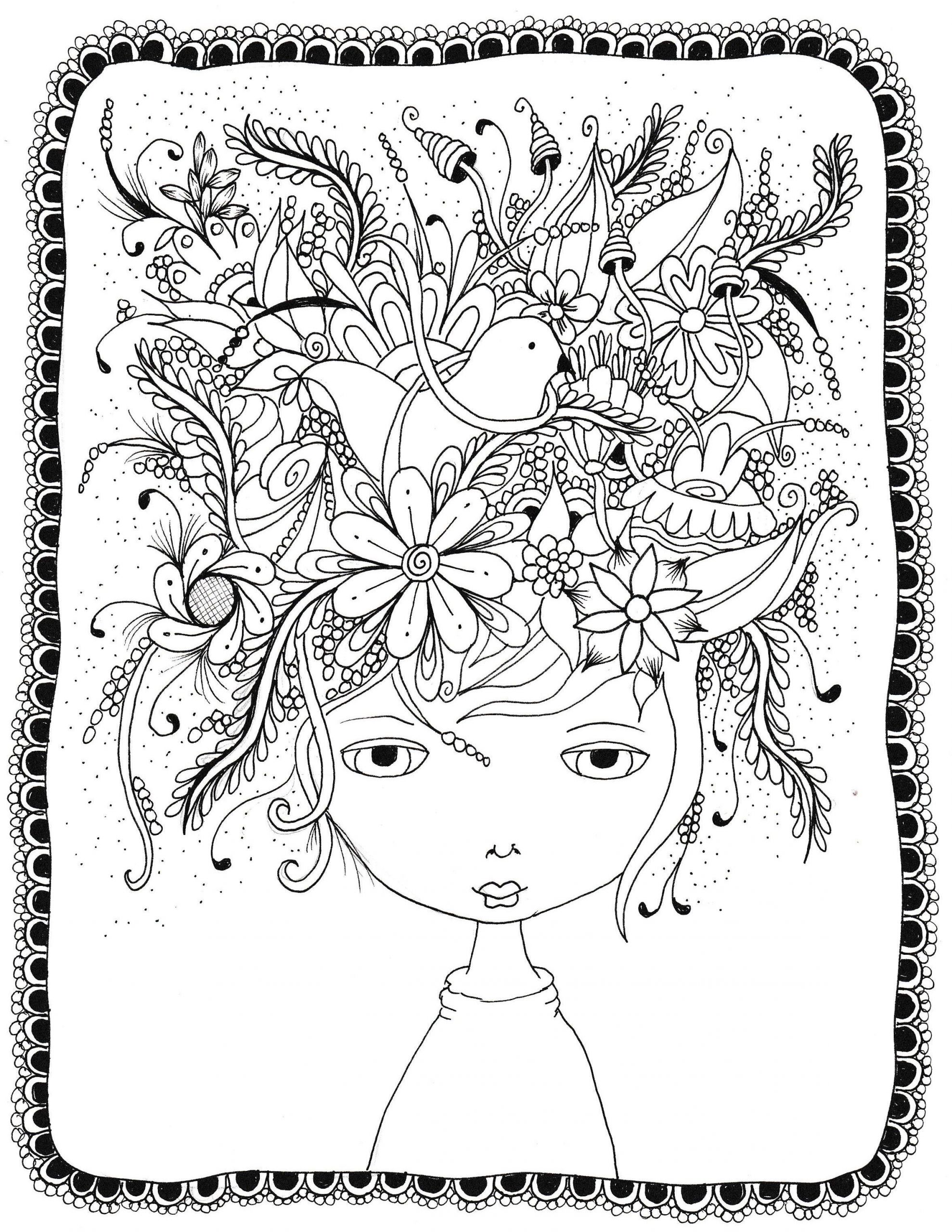 Crazy Coloring Pages For Adults
 hair3 2352×3044