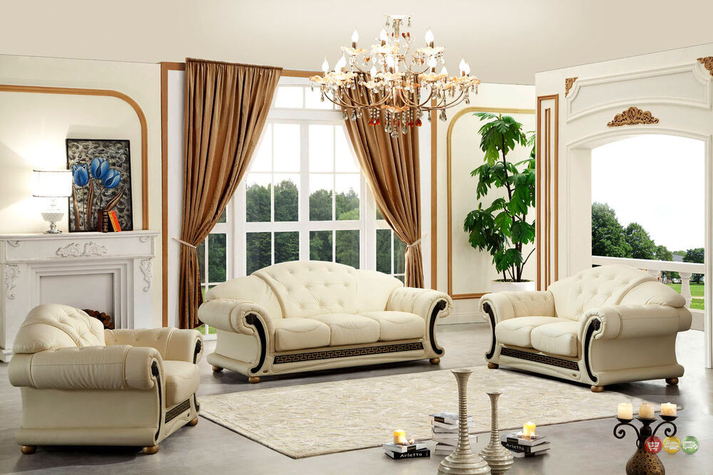 Cream Chairs Living Room
 Versace Cleopatra Cream Italian Leather Living Room Sofa