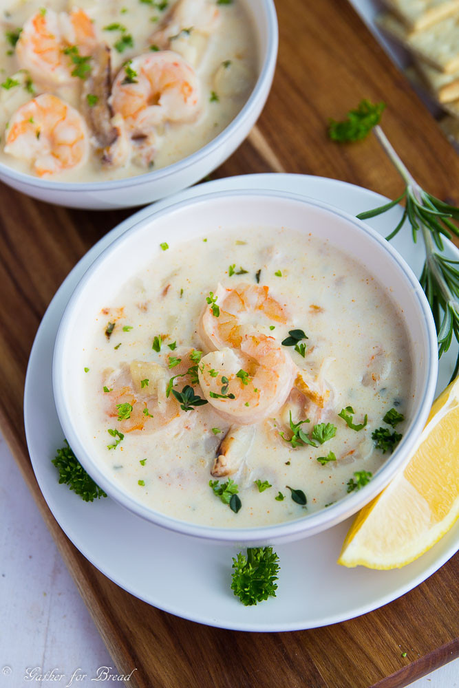 Creamy Seafood Chowder Recipe
 Soups Stews Fall fort Collection Gather for Bread