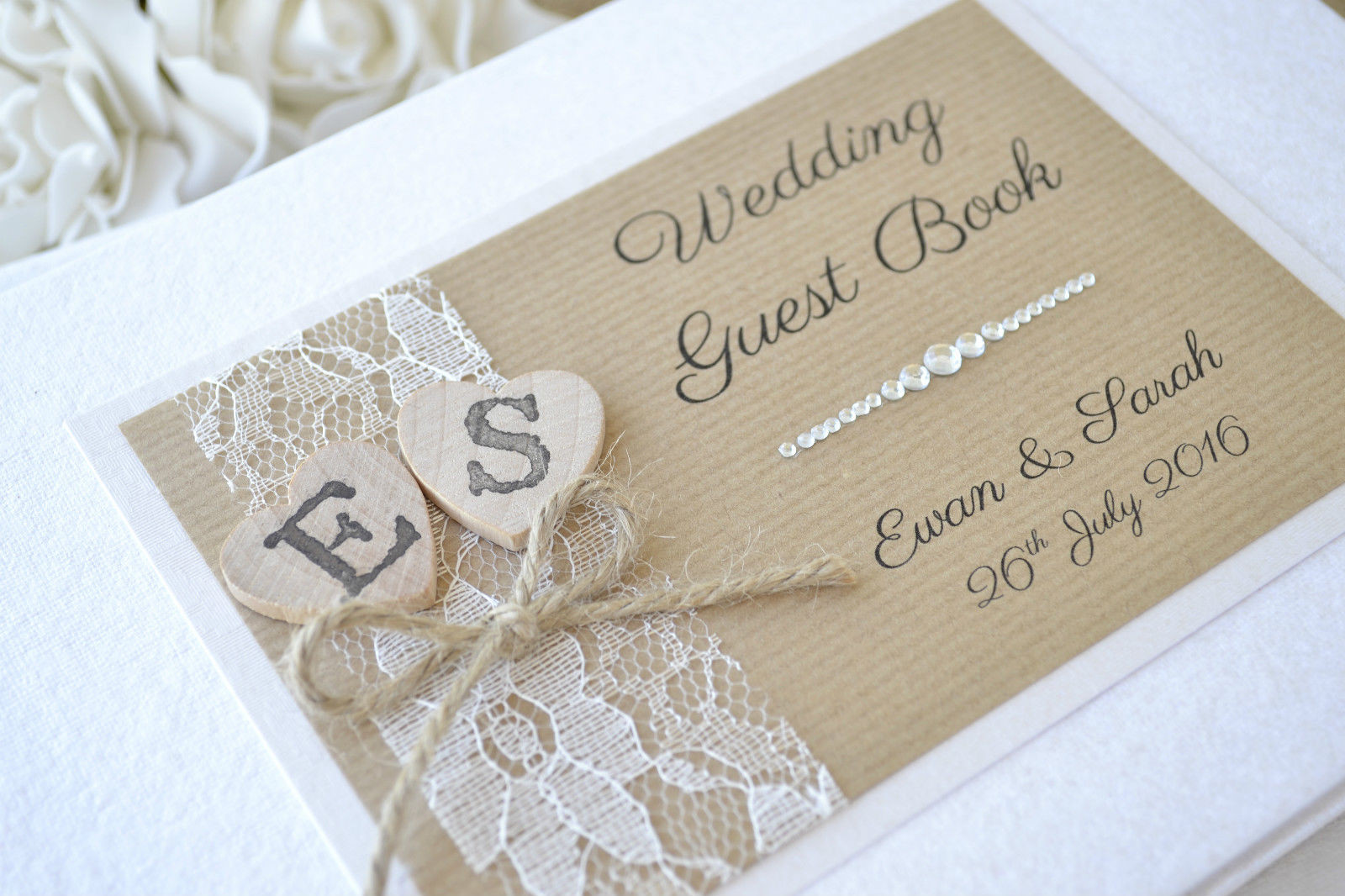 Create Wedding Guest Book
 Rustic Style Personalised Wedding Guest Book – Wooden