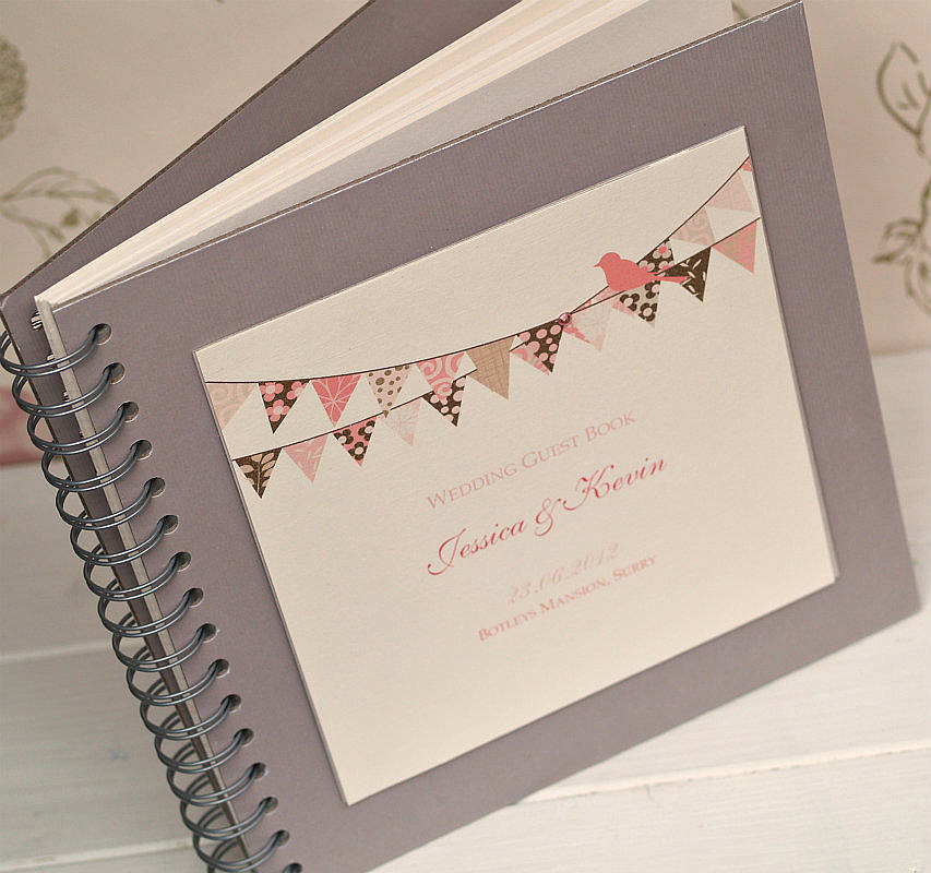 Create Wedding Guest Book
 Bunting Design Personalised Wedding Guest Book By