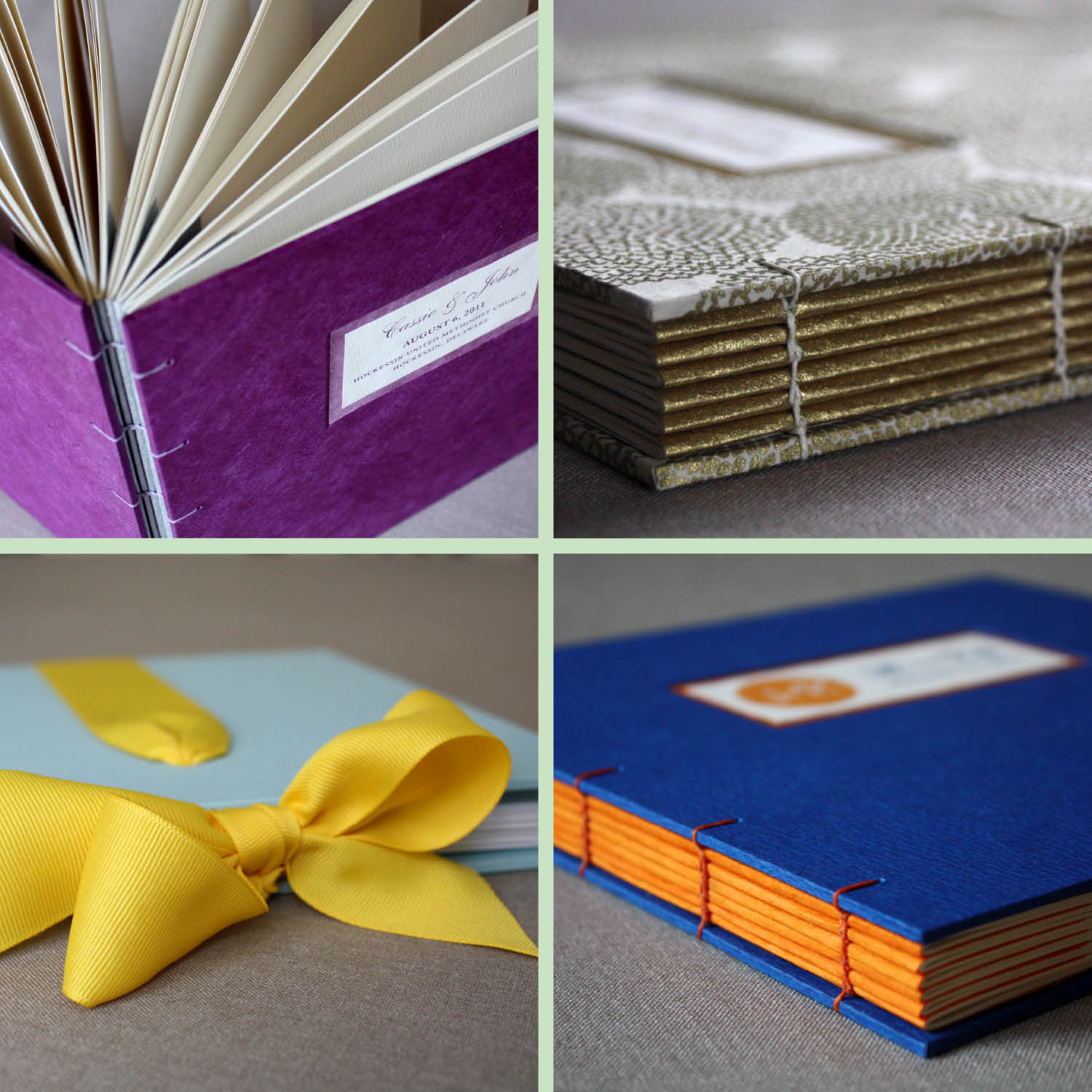 Create Wedding Guest Book
 linenlaid&felt Katie Gonzalez Learn to make a handbound