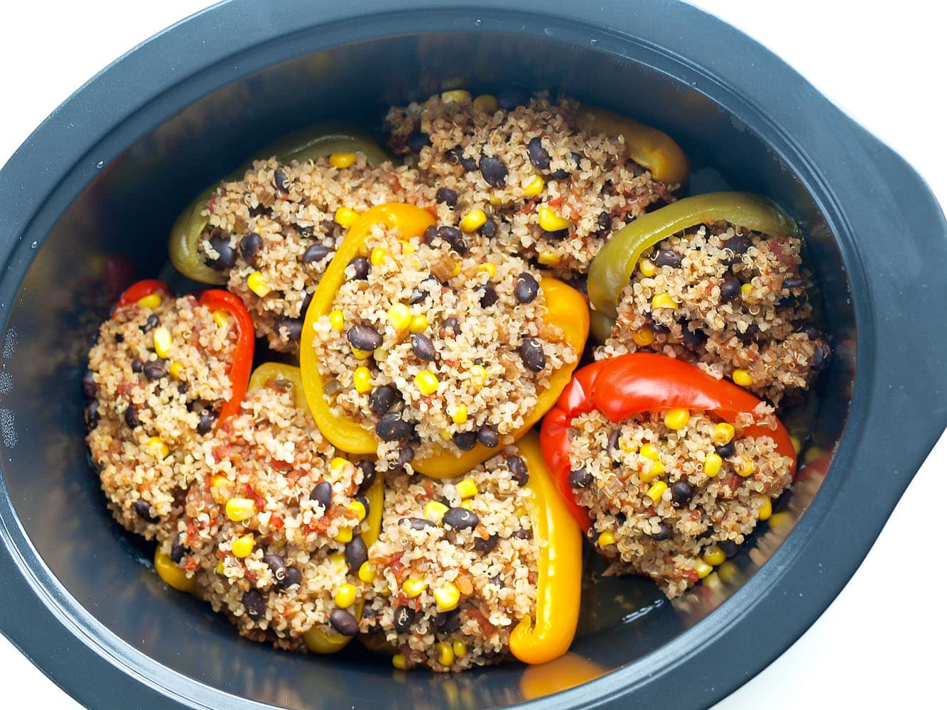 Crock Pot Recipes Vegetarian
 Vegan Mexican Stuffed Peppers Slow Cooker Recipe Happy