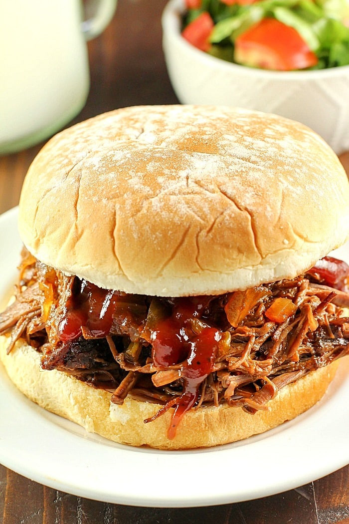 Crockpot Roast Beef Sandwiches
 Slow Cooker Shredded Beef Sandwiches Yummy Healthy Easy