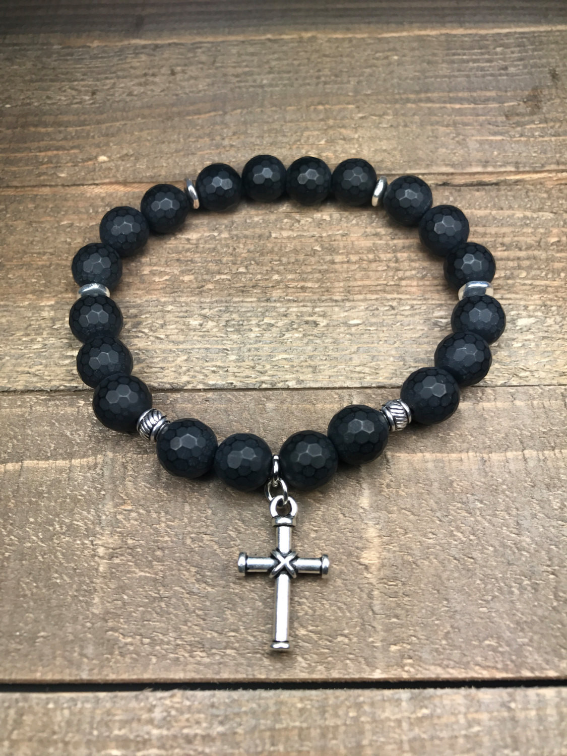 Cross Bracelet Mens
 Cross bracelet mens bracelet black onyx bracelet beaded