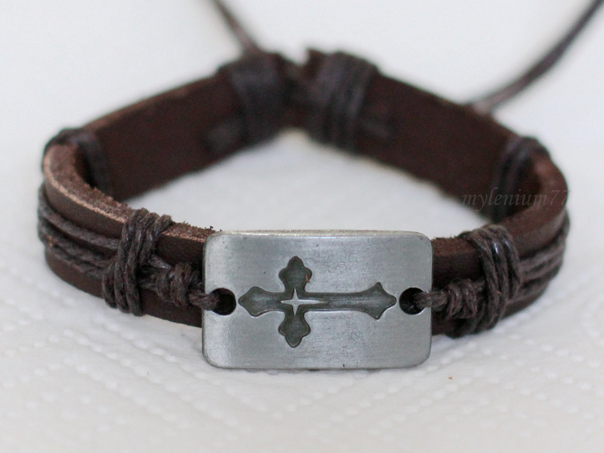 Cross Bracelet Mens
 008 Men bracelet Women bracelet Leather bracelet Cross