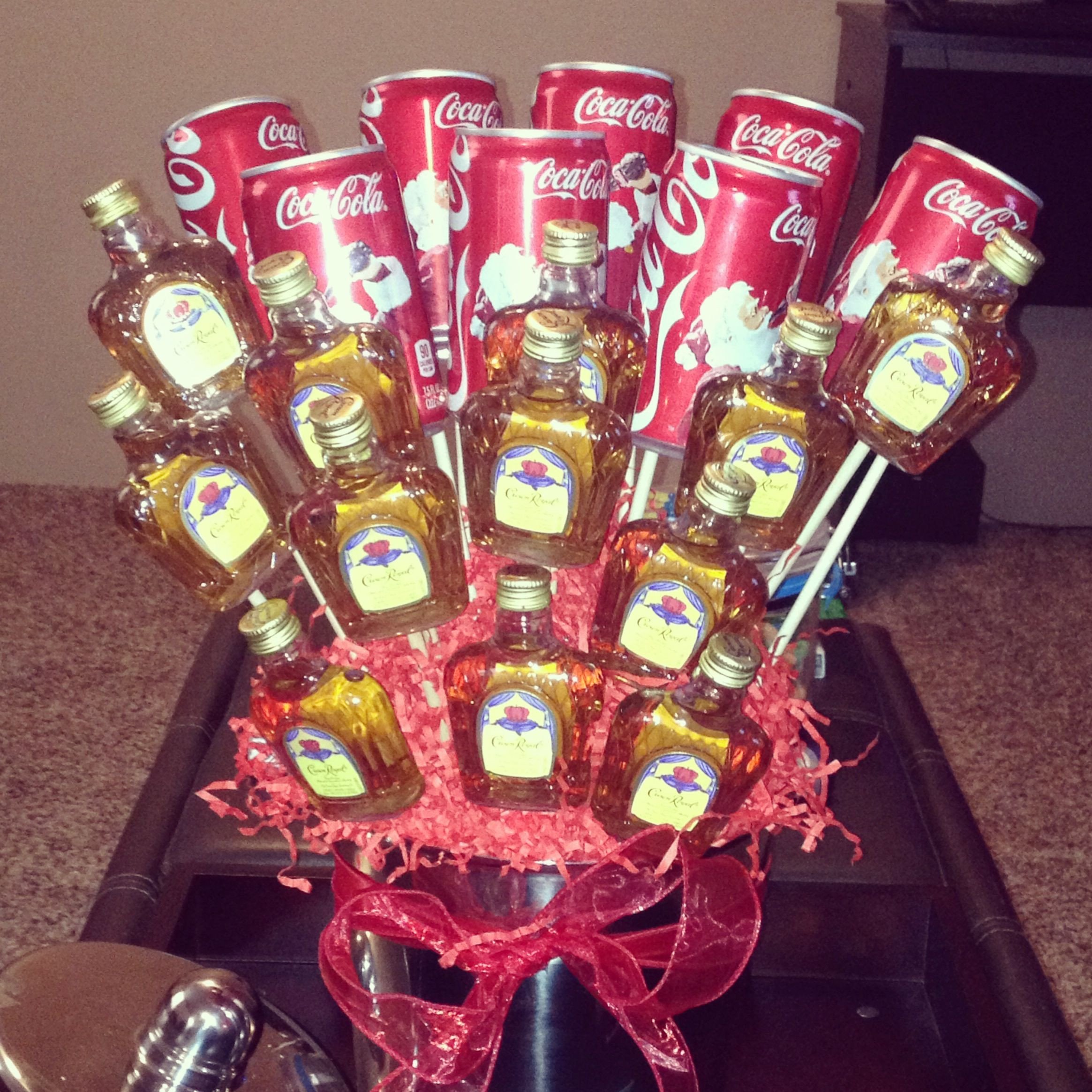 Crown Royal Gift Basket Ideas
 Booze Bouquet for my mister DIY Pinterest