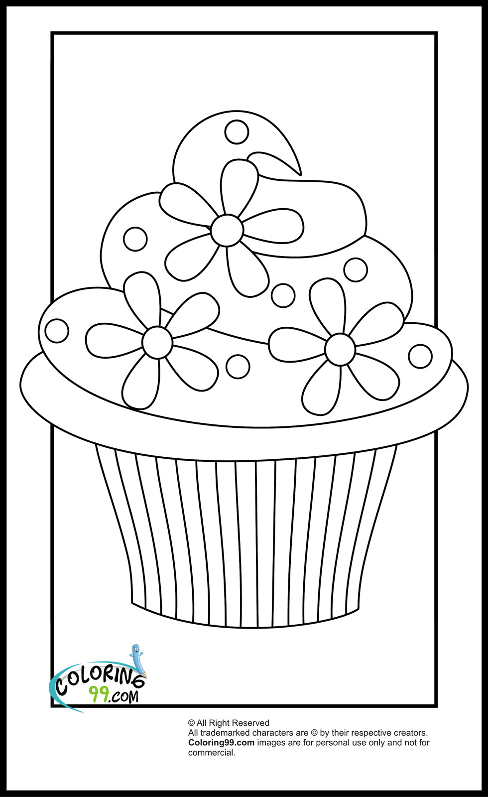 Cupcake Coloring Pages For Kids
 Cupcake Coloring Pages