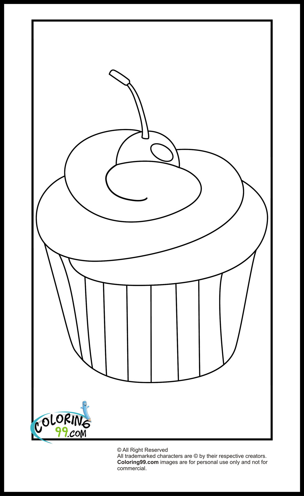 Cupcake Coloring Pages For Kids
 Cupcake Coloring Pages