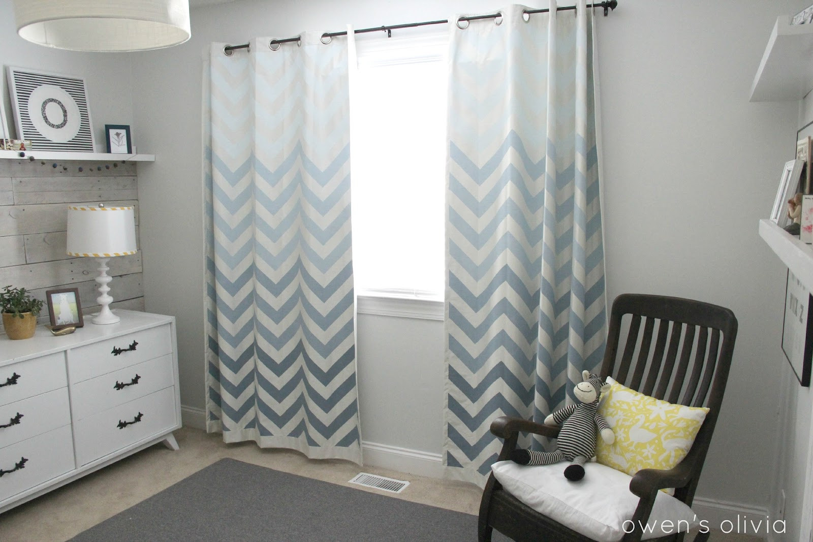 Curtains For Boy Bedroom
 Ombre Chevron Curtains in Boys Nursery