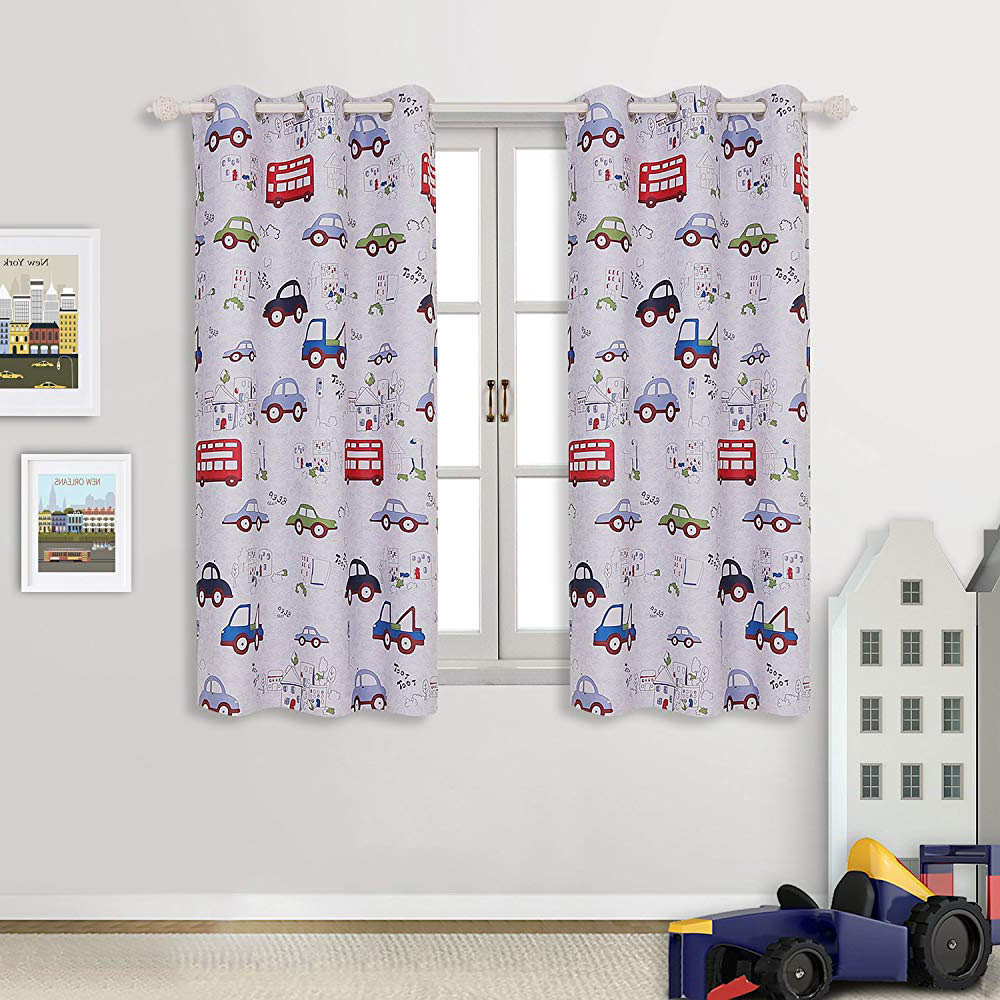 Curtains For Boy Bedroom
 Cute Kids Boys Bedroom Cartoon Car Nursery Playroom Window