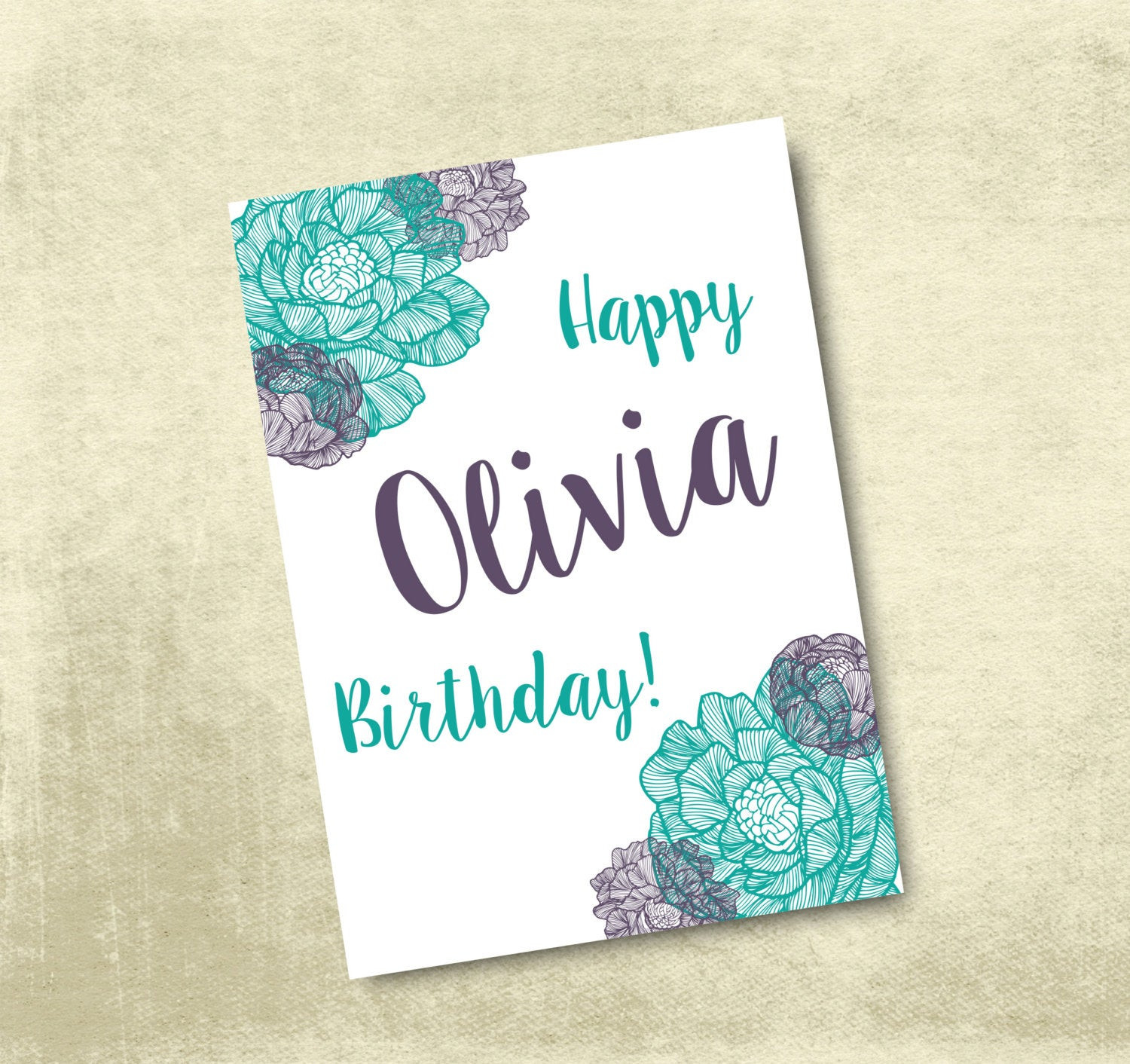 Custom Birthday Cards
 Personalized Printable Birthday Card 5X7 by