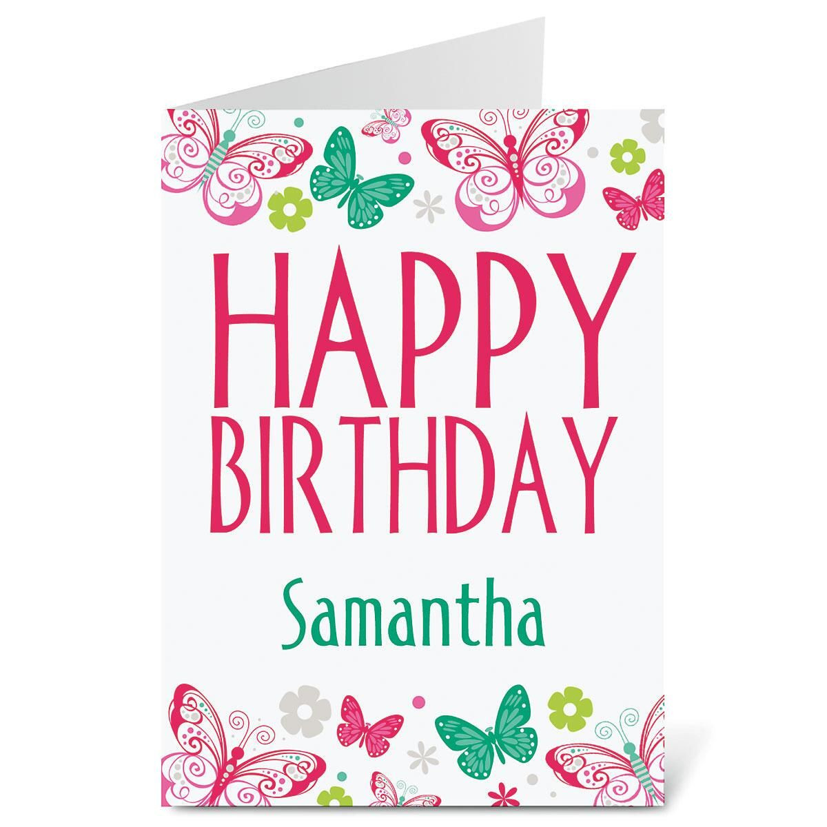 Custom Birthday Cards
 Butterfly Border Select a Card