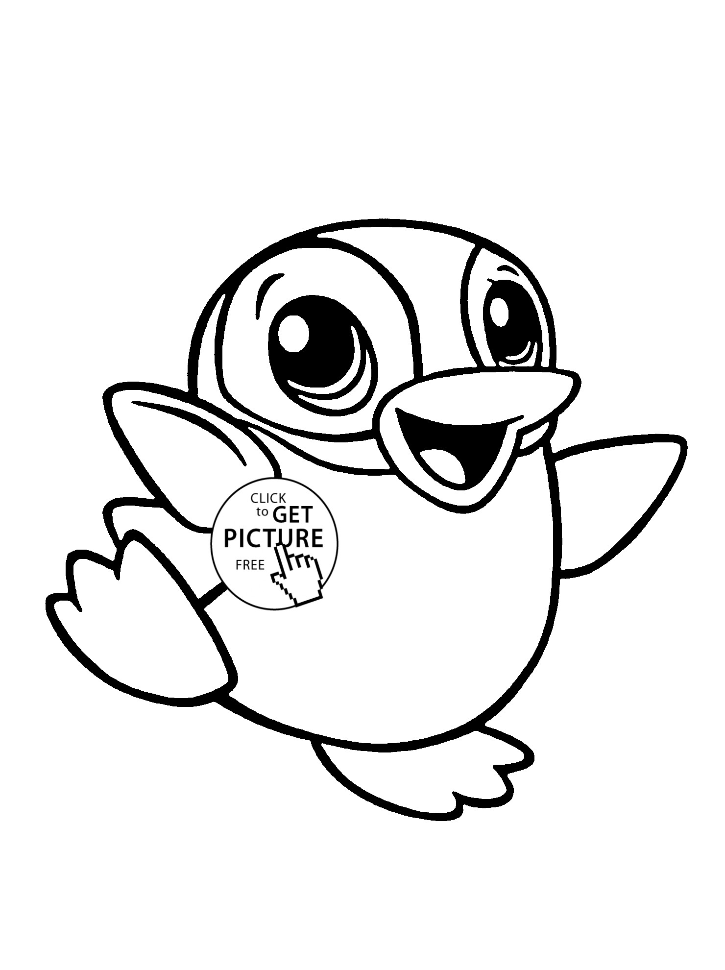 Cute Baby Animal Coloring Pages Printable
 Baby Penguin Coloring Pages