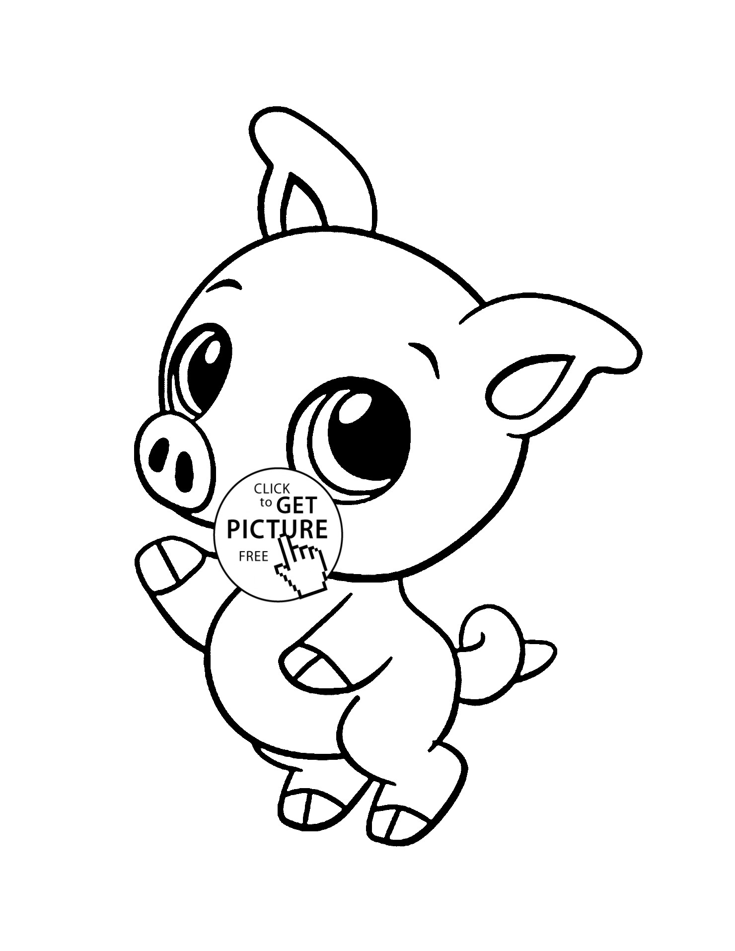 Cute Baby Animal Coloring Pages Printable
 Baby Pig animal coloring page for kids baby animal