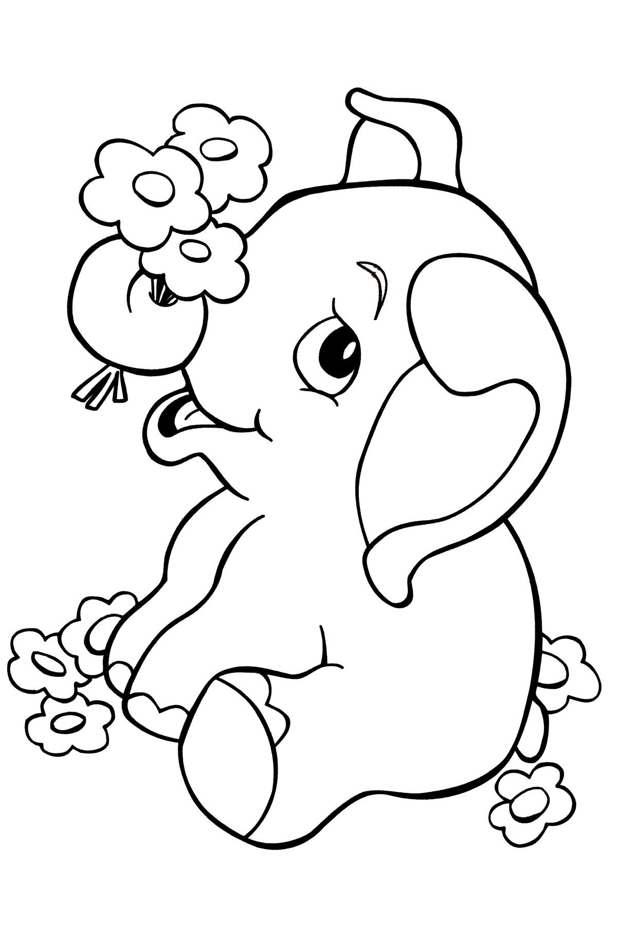 Cute Baby Animal Coloring Pages To Print
 Beautiful Elephant In The Jungle Coloring Pages