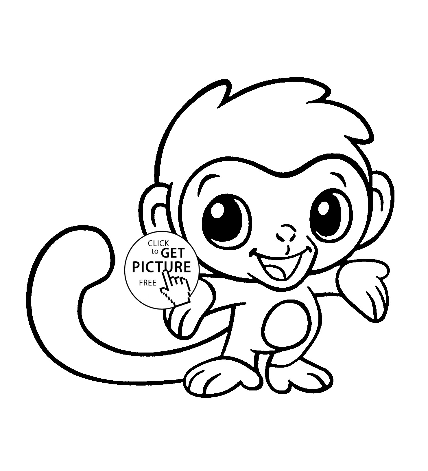 Cute Baby Animal Coloring Pages To Print
 Cute Baby Monkey Coloring Pages Printables Coloring Home