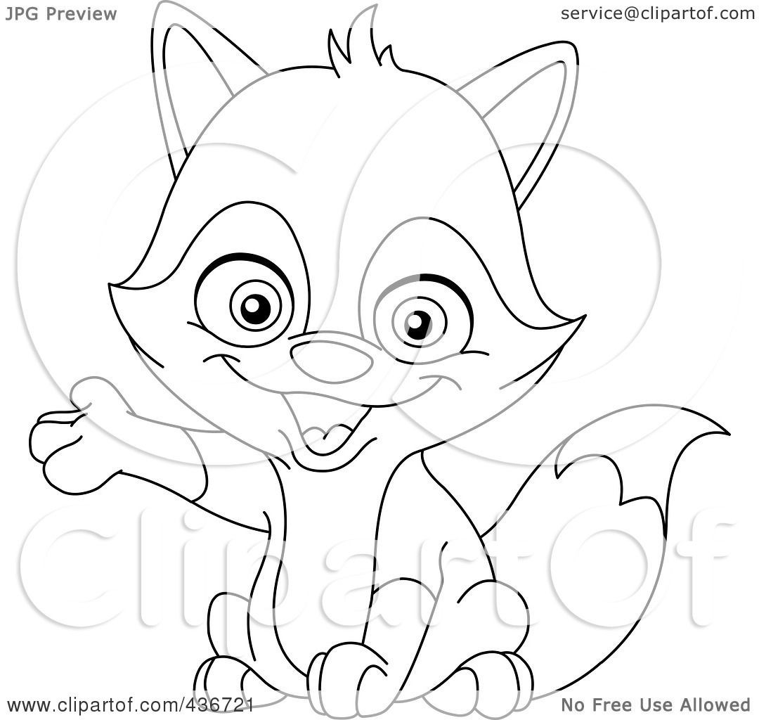 Cute Baby Fox Coloring Pages
 Royalty Free RF Clipart Illustration of an Outlined Cute