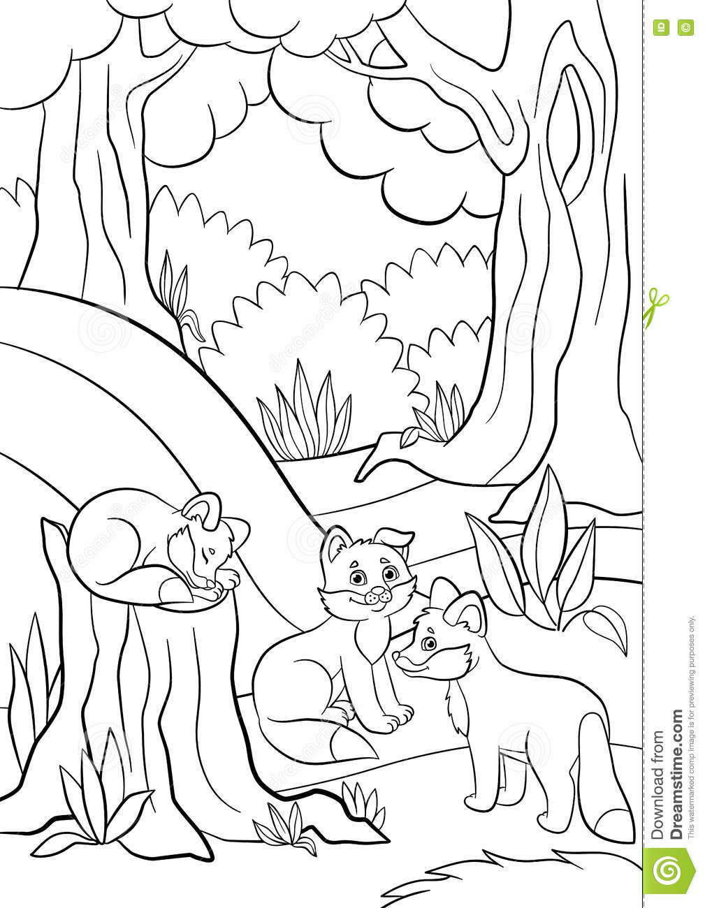 Cute Baby Fox Coloring Pages
 Coloring Pages Wild Animals Three Little Cute Baby Fox