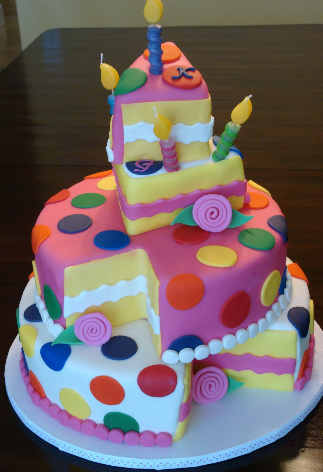 Cute Birthday Cakes
 Debby s Cakes Topsy Turvy Polka Dot Birthday "Cake"