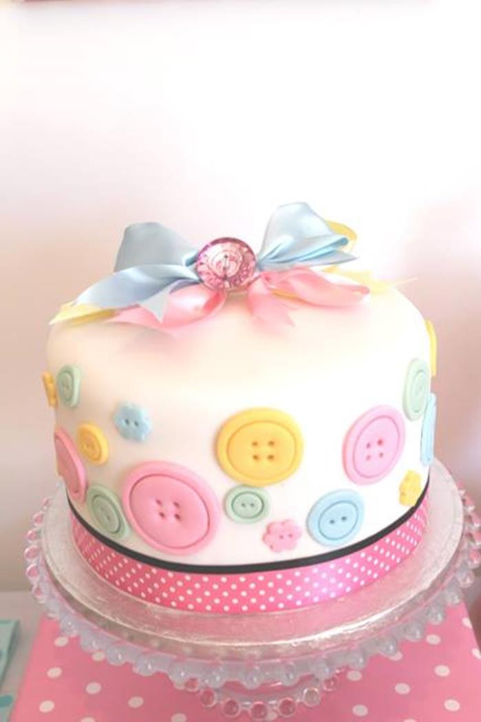 Cute Birthday Cakes
 Kara s Party Ideas Pastel Cute As A Button Party Planning