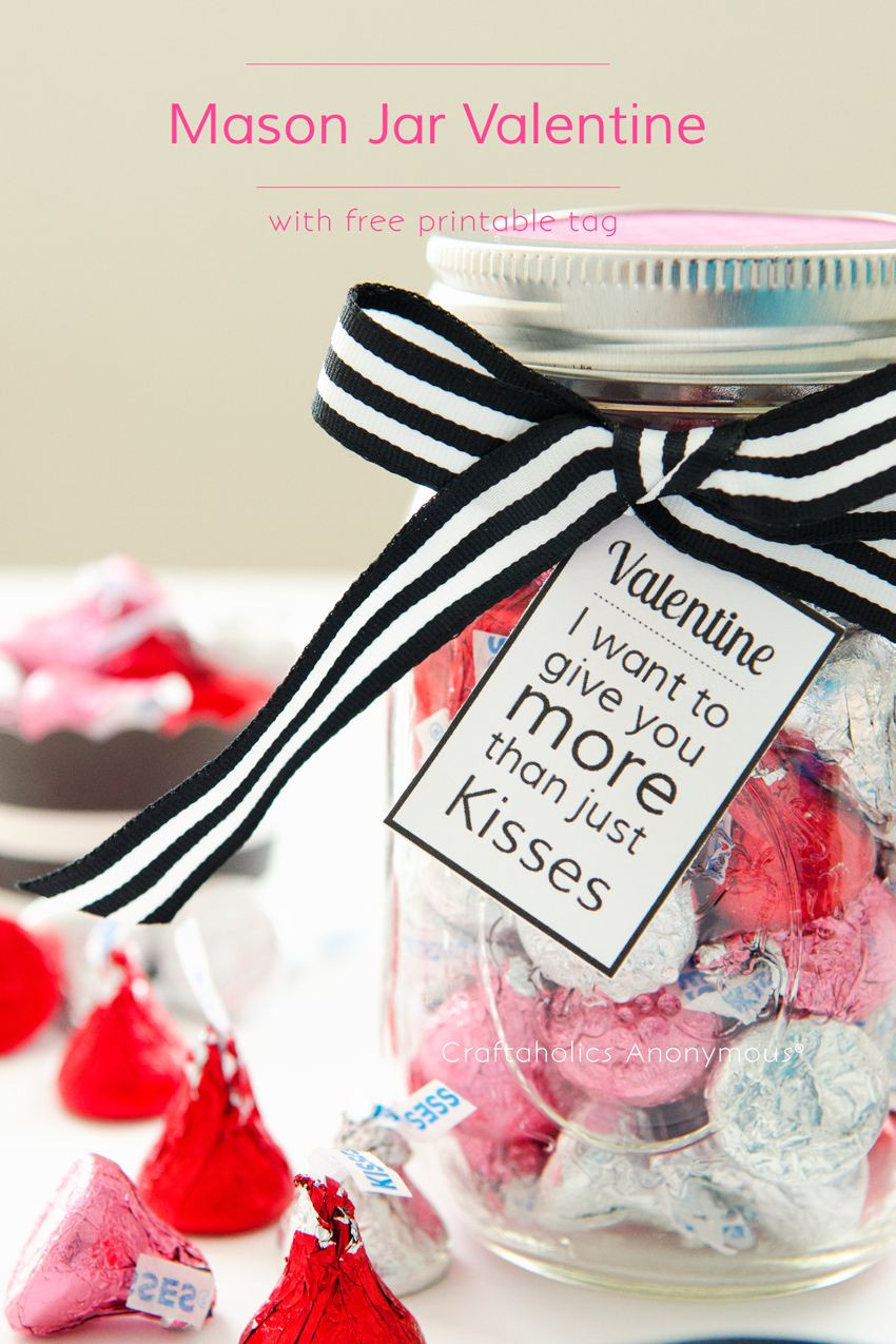 Cute Boyfriend Gift Ideas For Valentines Day
 Mason Jar Valentine with Free Printable