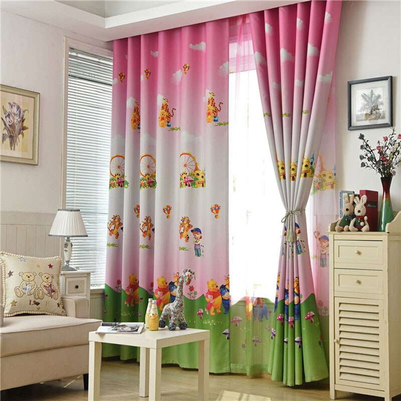 Cute Curtains For Living Room
 Cute Cartoon Bear Pink Curtains For Living Room Blackout