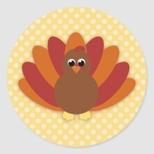 Cute Thanksgiving Turkey
 Cute Cartoon Thanksgiving Turkey Stickers