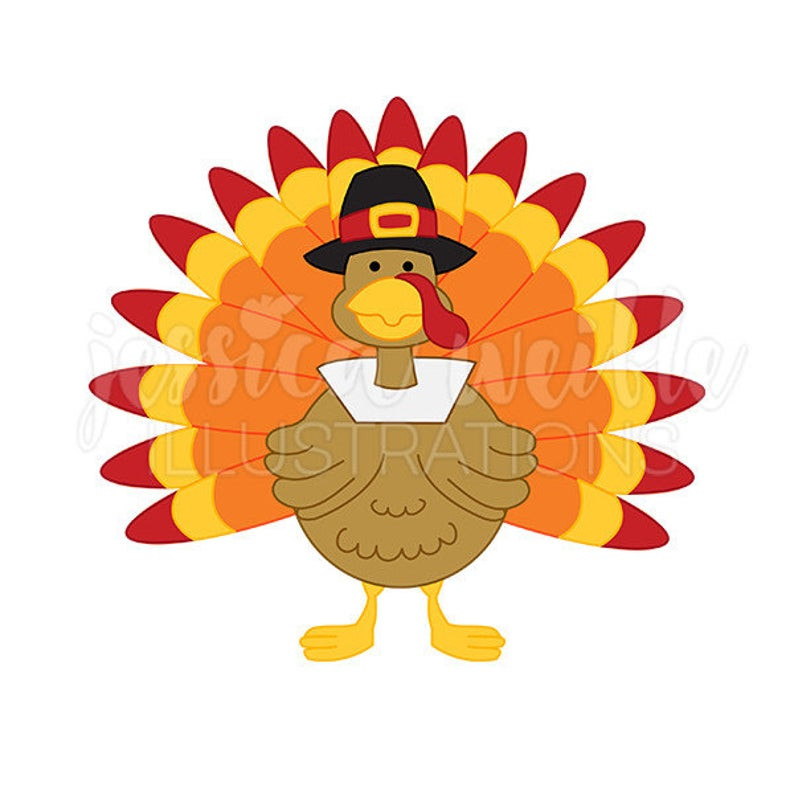 Cute Thanksgiving Turkey
 Pilgrim Thanksgiving Turkey Cute Digital Clipart Cute