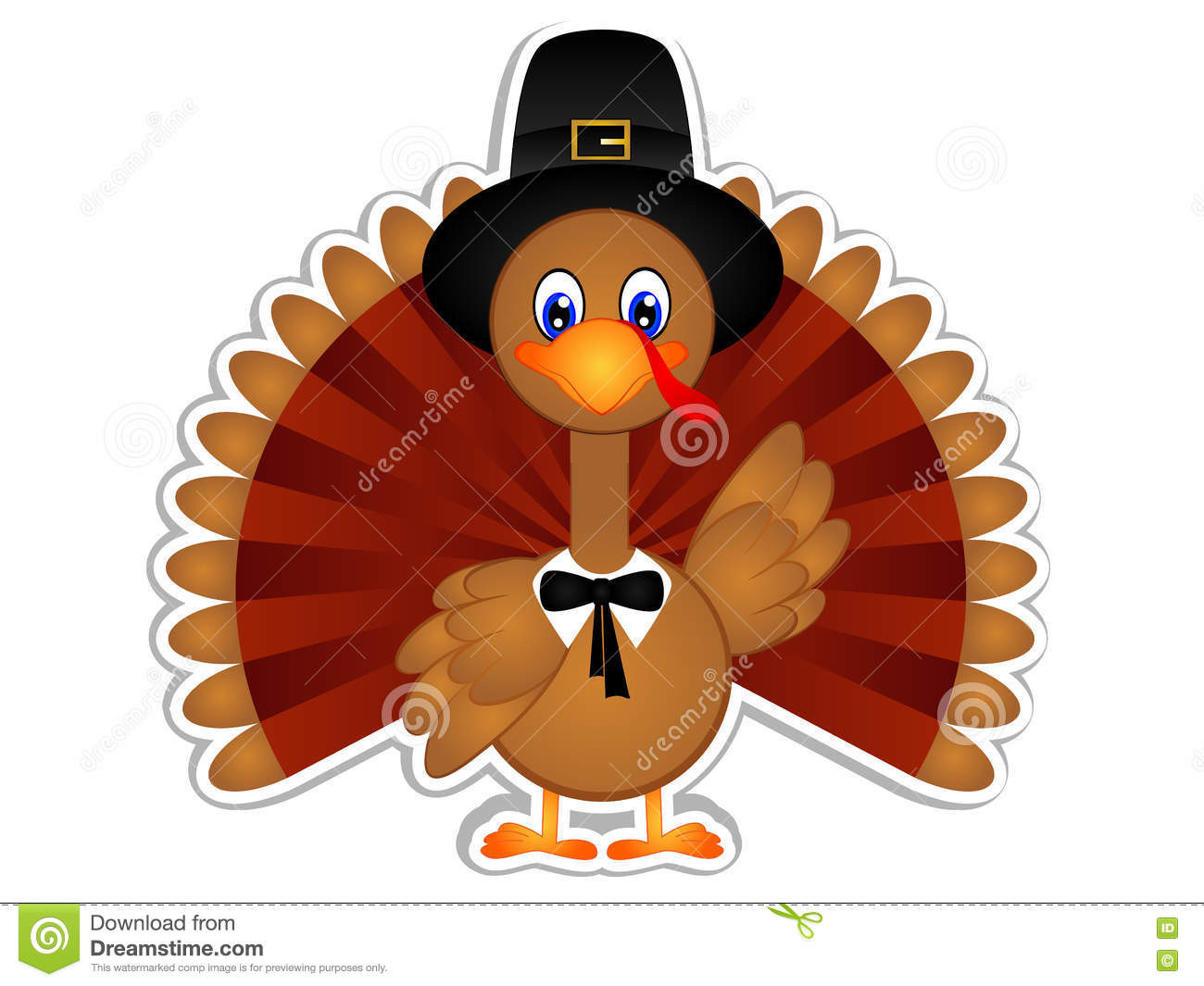 Cute Thanksgiving Turkey
 Cartoon Turkey Clipart stock image Illustration of autumn