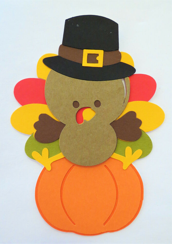 Cute Thanksgiving Turkey
 Cute Turkey on a pumpkin Thanksgiving Fall Paper Scrapbook