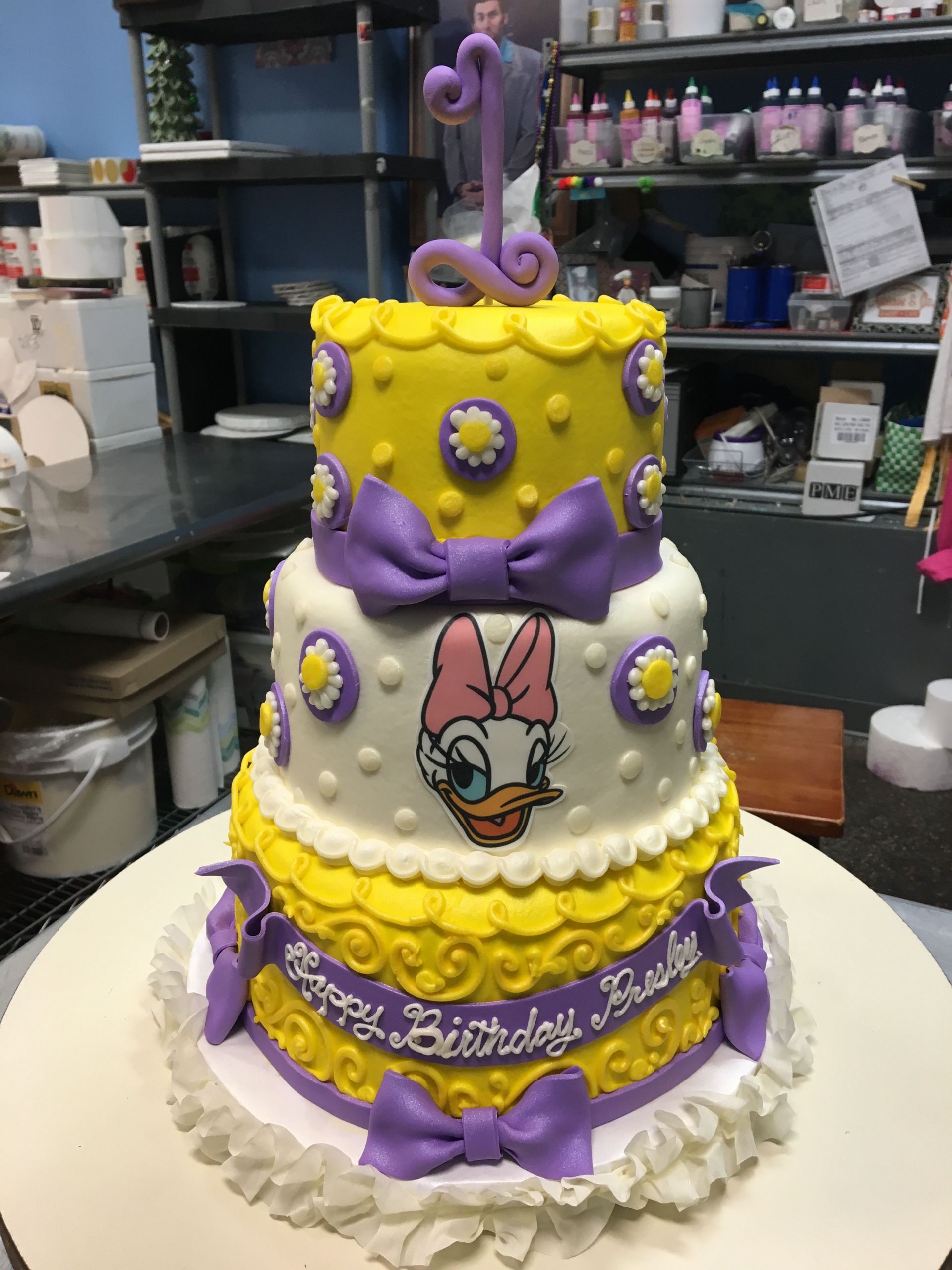 Daisy Duck Birthday Cake
 Daisy Duck First Birthday Cake Adrienne & Co Bakery