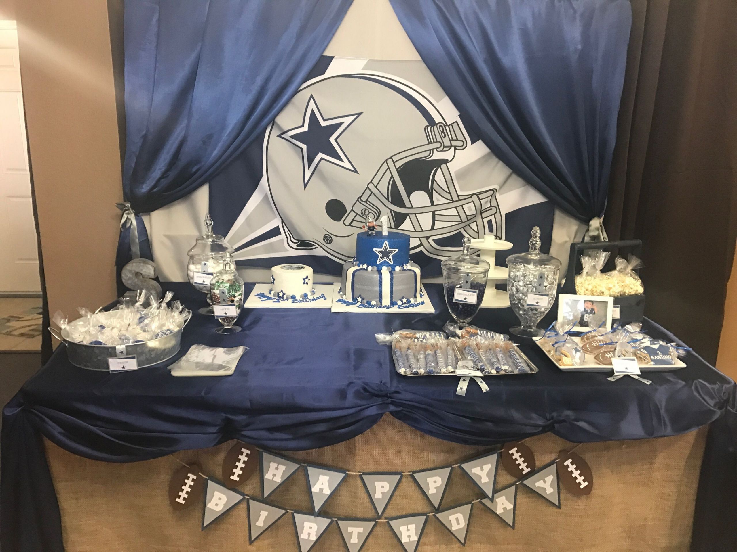 Dallas Cowboys Birthday Decorations
 Dallas Cowboys cake table dessert favors snacks football
