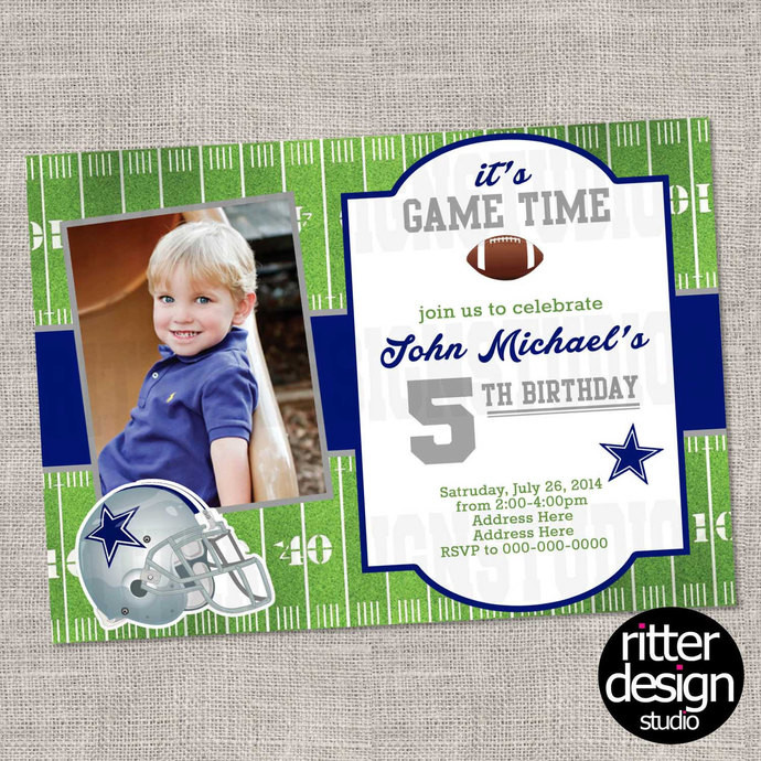 Dallas Cowboys Birthday Invitations
 Football Dallas Cowboys Birthday