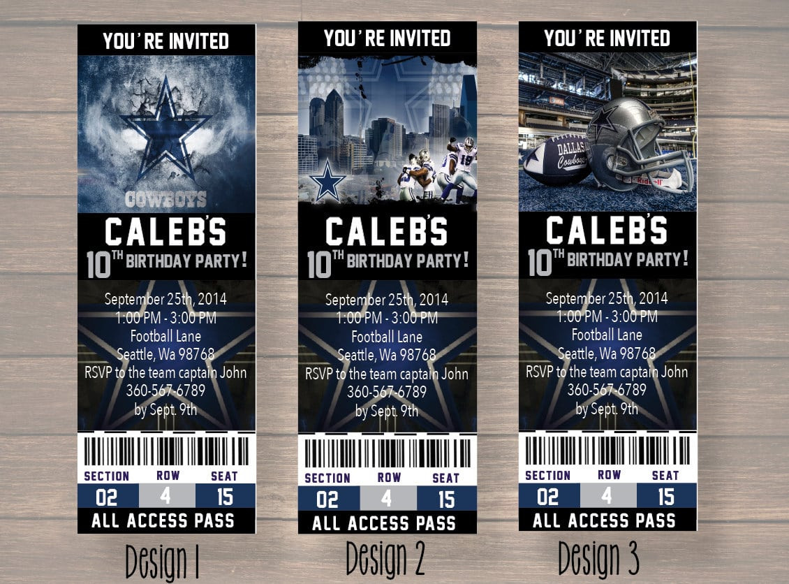 Dallas Cowboys Birthday Invitations
 Dallas Cowboys Birthday Party Invitations