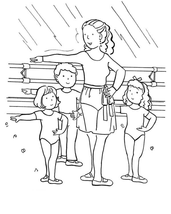Dance Coloring Pages For Kids
 Ballet Class for Kids Coloring Pages