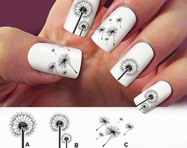 Dandelion Nail Art
 25 Cute Dandelion Nail Art Designs