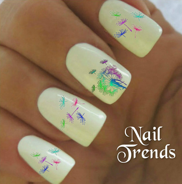 Dandelion Nail Art
 27 Chic Dandelion Designed Nail Art That Can Add Appeal To