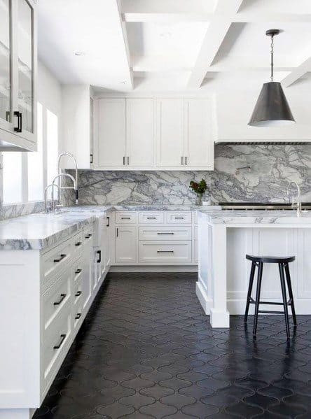 Dark Kitchen Tile
 Top 60 Best Kitchen Flooring Ideas Cooking Space Floors