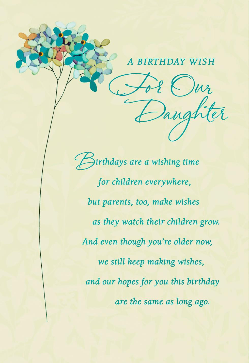 Daughter Birthday Card
 Wishes for Our Daughter Birthday Card Greeting Cards