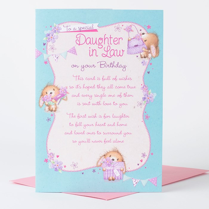 Daughter In Law Birthday Cards
 Birthday Card Daughter In Law Rabbits