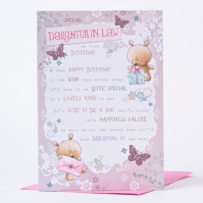 Daughter In Law Birthday Cards
 Birthday Card Daughter in Law Bear Print