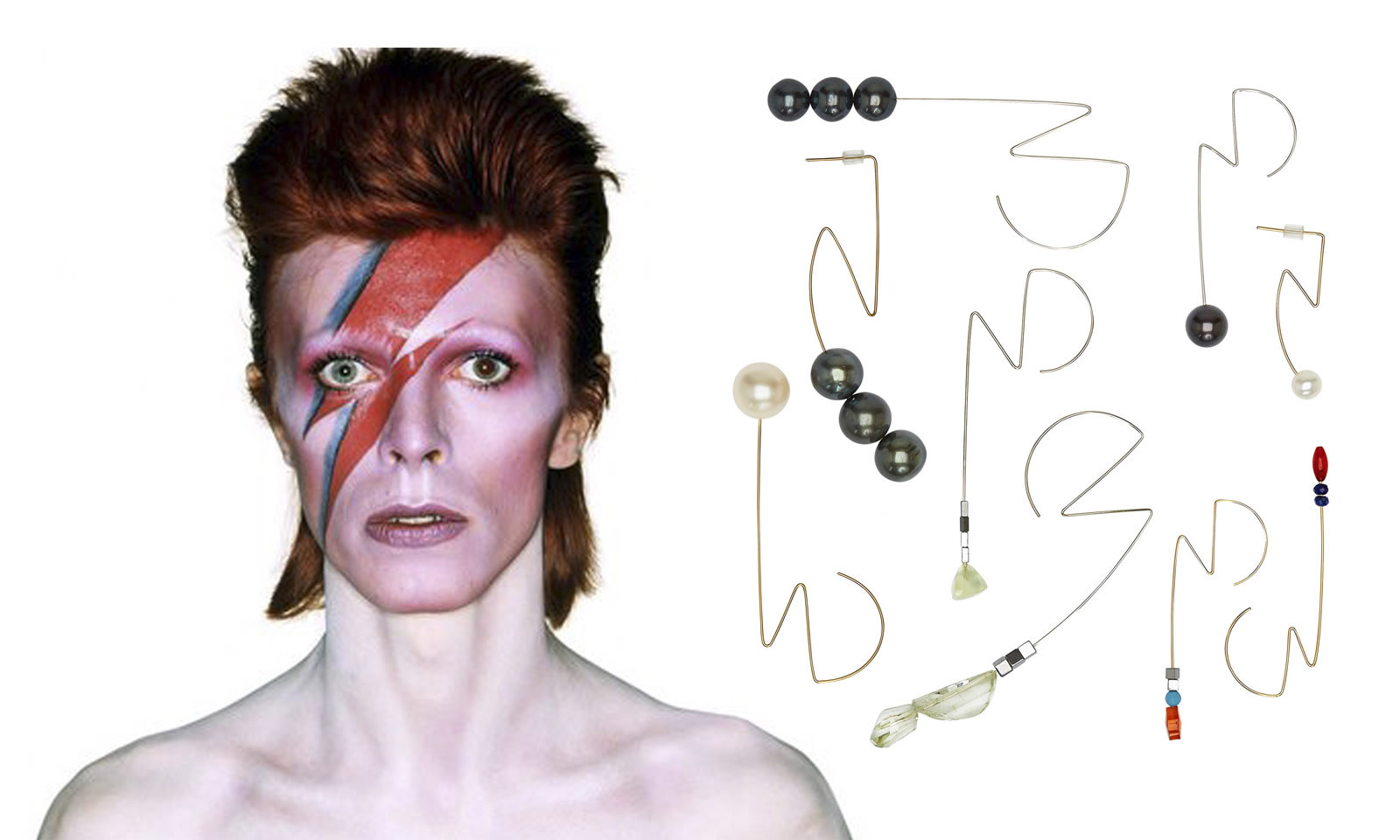 David Bowie Earrings
 Ziggy Earrings with Peacock Pearls – Melissa