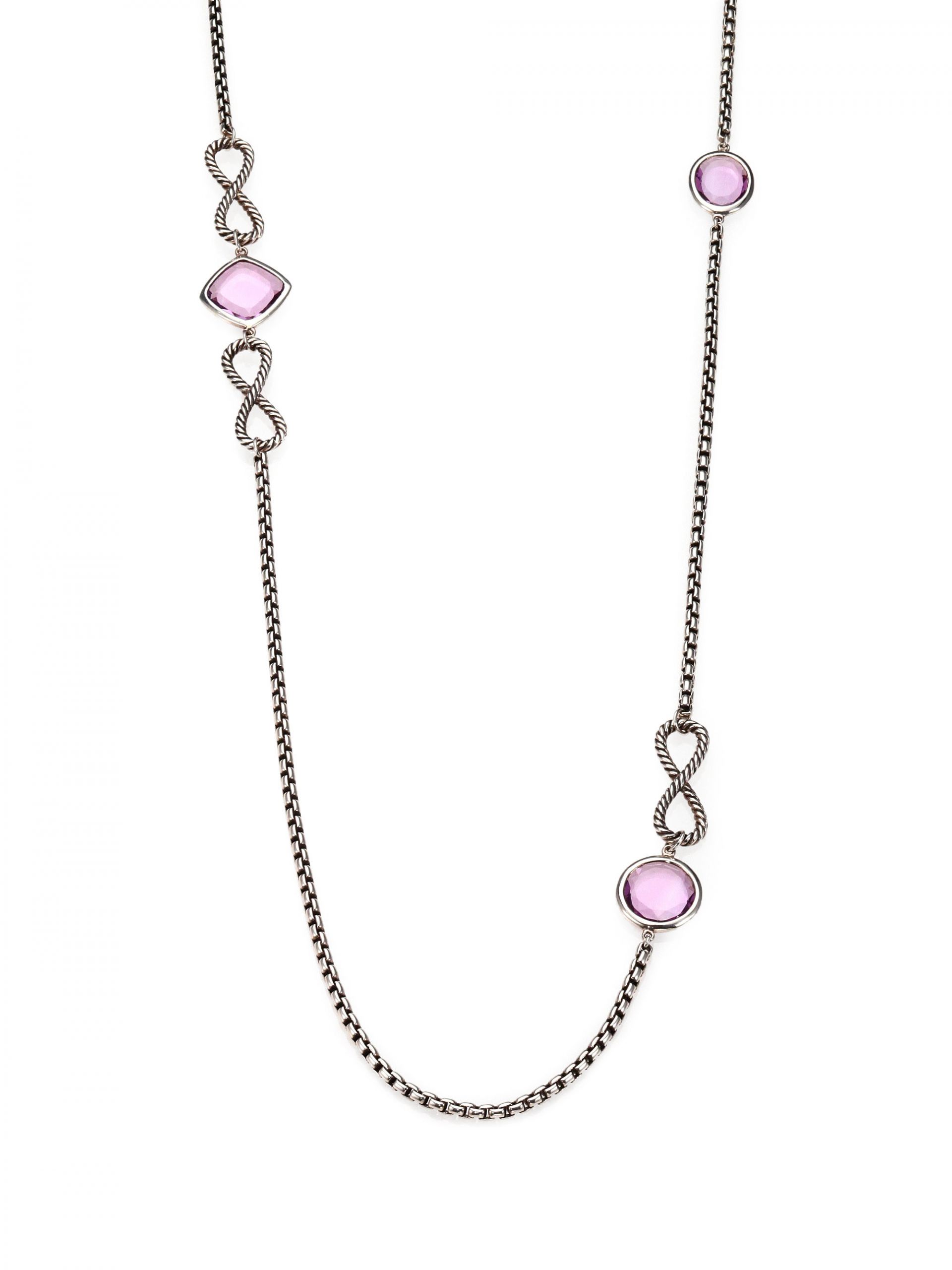 David Yurman Long Necklace
 David Yurman Amethyst Sterling Silver Long Station