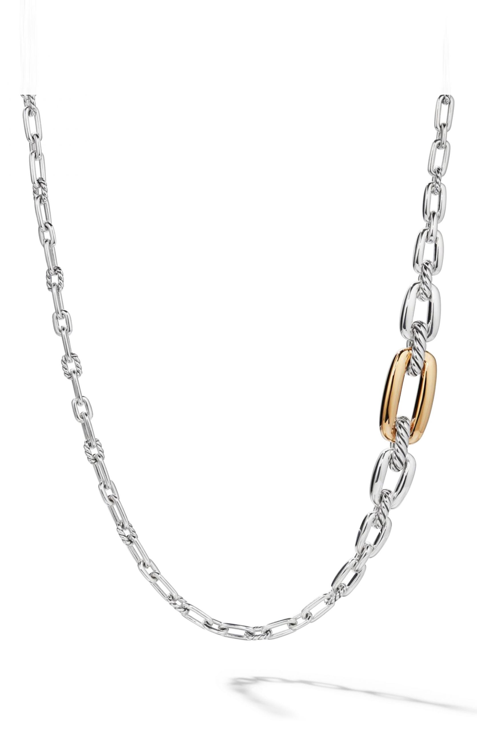 David Yurman Long Necklace
 David Yurman Wellesley Link Long Necklace With 18k Gold in