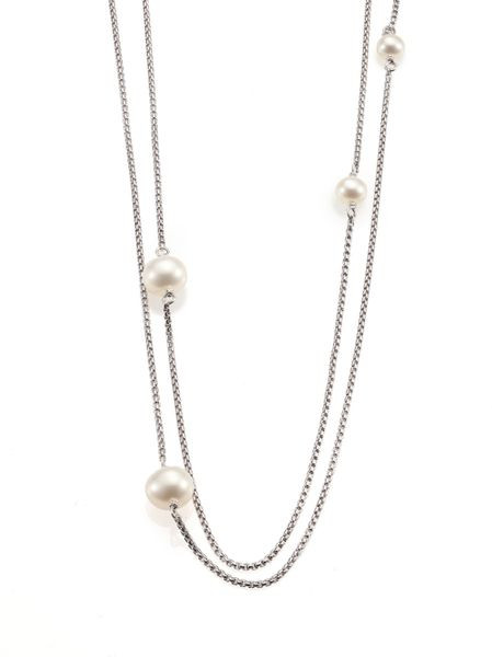 David Yurman Long Necklace
 David Yurman Pearl Sterling Silver Long Station Necklace